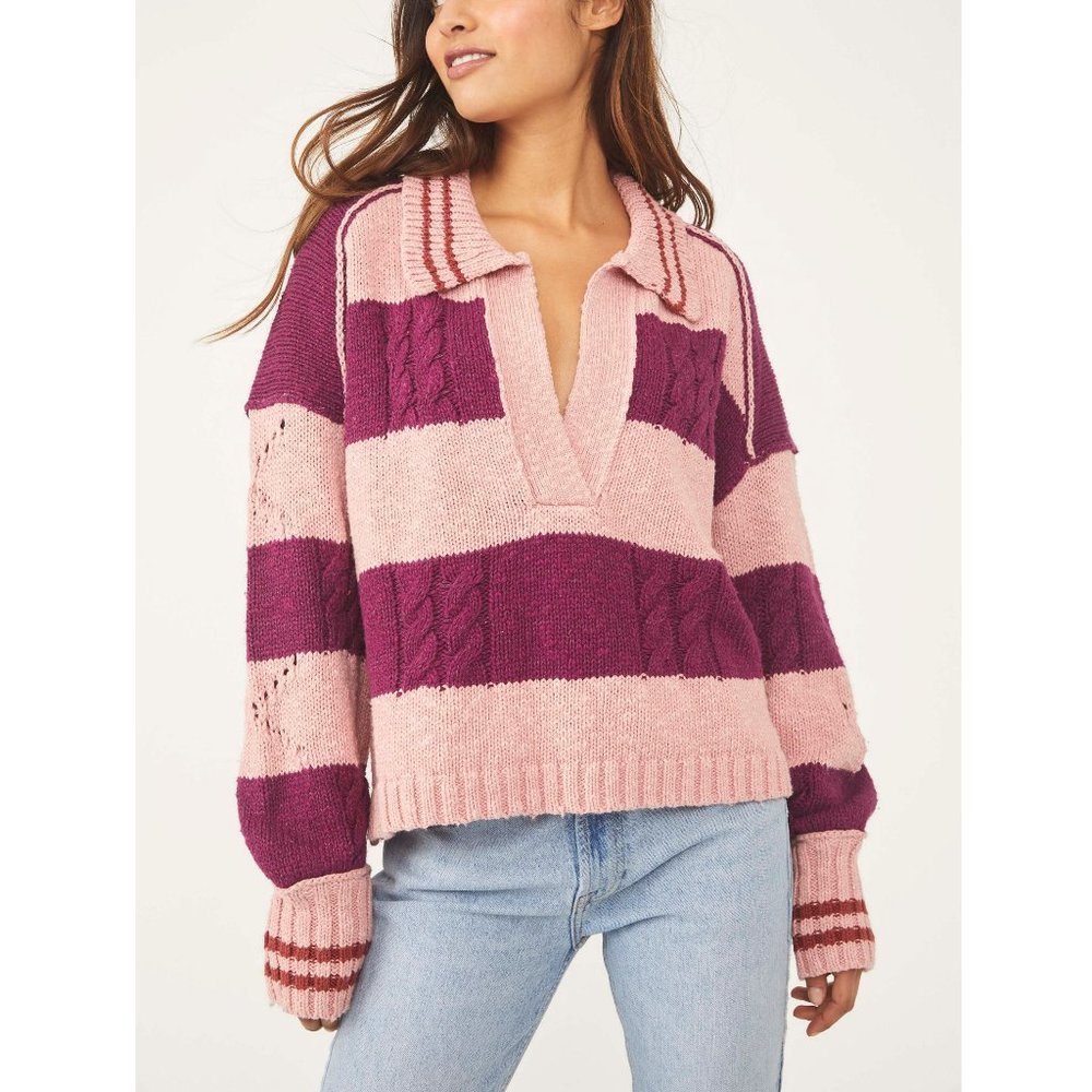 🎉LAST CHANCE🎉 NWT Free People Pembrook Sweater / Moody Pink Combo